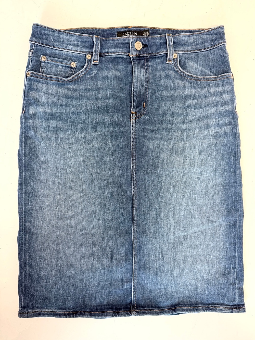 Lauren Ralph Lauren Blue Denim Pencil Skirt size 10